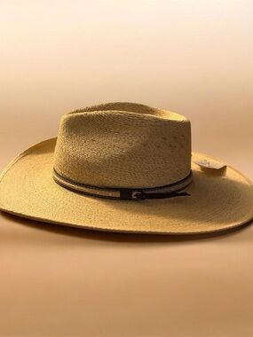 Stetson Men's Straw Cowboy Hat in Natural with Dark Trim